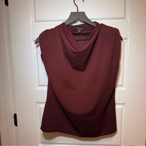 Women's Sleeveless Cowl Neck Sweater - Deep Burgundy Brown size US 8
